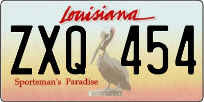 LA license plate ZXQ454