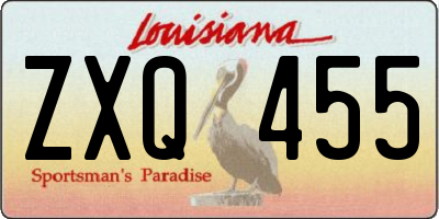 LA license plate ZXQ455