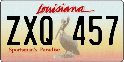LA license plate ZXQ457