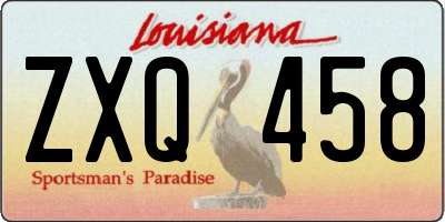 LA license plate ZXQ458