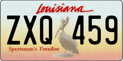 LA license plate ZXQ459