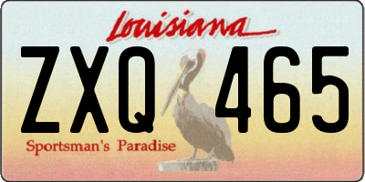 LA license plate ZXQ465