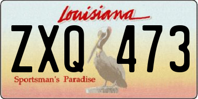 LA license plate ZXQ473