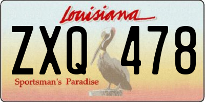 LA license plate ZXQ478