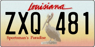 LA license plate ZXQ481