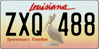 LA license plate ZXQ488