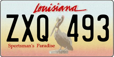 LA license plate ZXQ493