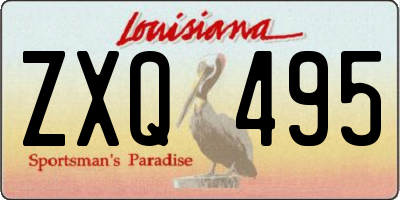 LA license plate ZXQ495