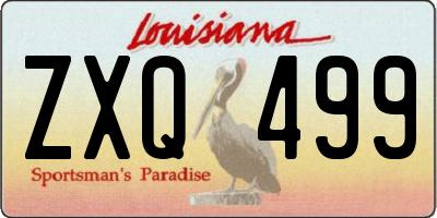 LA license plate ZXQ499