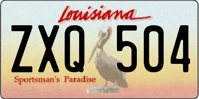 LA license plate ZXQ504