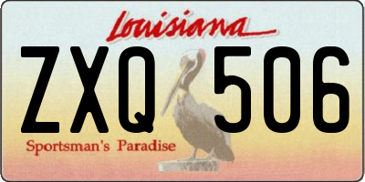 LA license plate ZXQ506