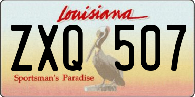 LA license plate ZXQ507