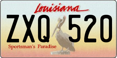 LA license plate ZXQ520