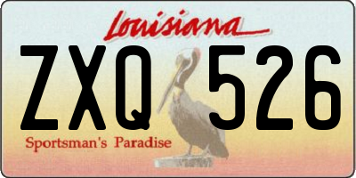LA license plate ZXQ526