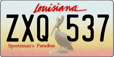 LA license plate ZXQ537