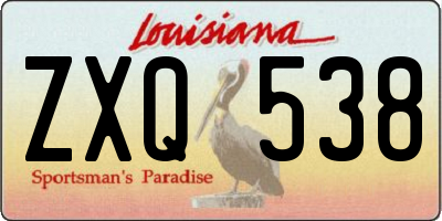 LA license plate ZXQ538