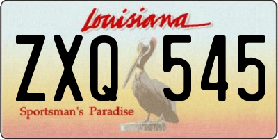 LA license plate ZXQ545