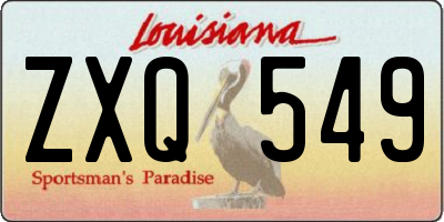 LA license plate ZXQ549