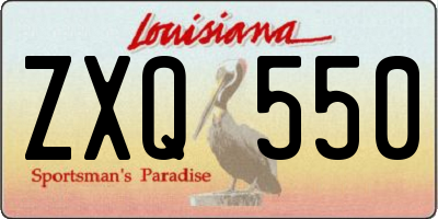 LA license plate ZXQ550