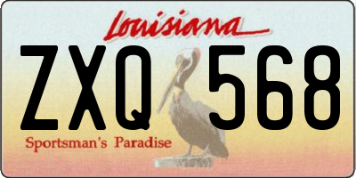 LA license plate ZXQ568