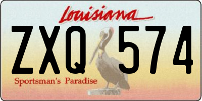 LA license plate ZXQ574