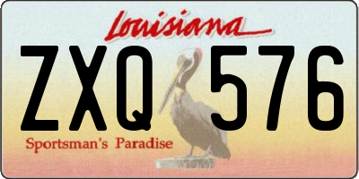 LA license plate ZXQ576