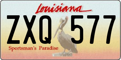LA license plate ZXQ577