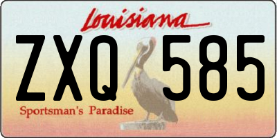 LA license plate ZXQ585