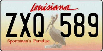 LA license plate ZXQ589