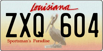 LA license plate ZXQ604