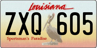 LA license plate ZXQ605