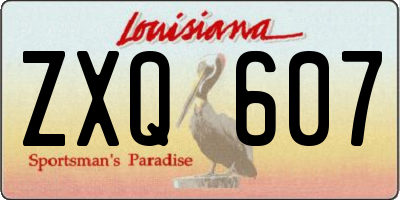 LA license plate ZXQ607