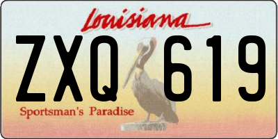 LA license plate ZXQ619