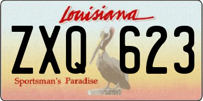 LA license plate ZXQ623