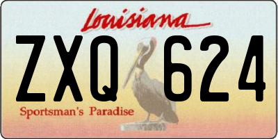 LA license plate ZXQ624