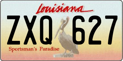 LA license plate ZXQ627