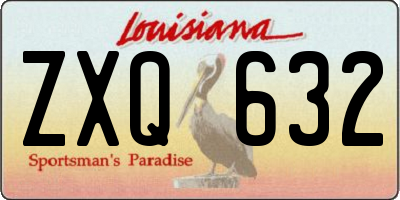 LA license plate ZXQ632