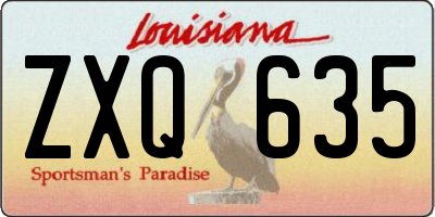 LA license plate ZXQ635