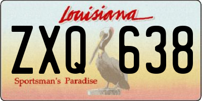 LA license plate ZXQ638
