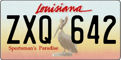 LA license plate ZXQ642