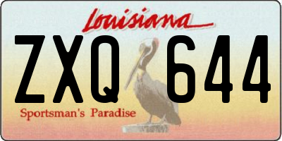 LA license plate ZXQ644
