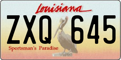 LA license plate ZXQ645