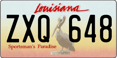 LA license plate ZXQ648