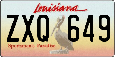 LA license plate ZXQ649