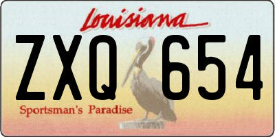 LA license plate ZXQ654