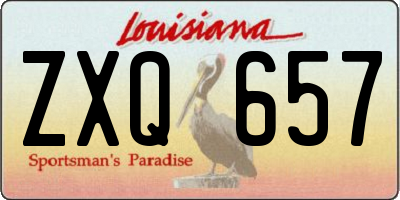 LA license plate ZXQ657