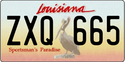 LA license plate ZXQ665