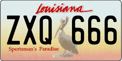 LA license plate ZXQ666