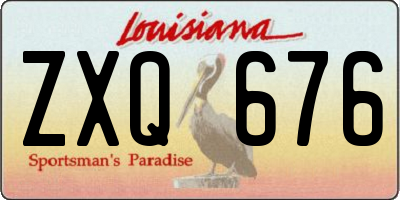 LA license plate ZXQ676