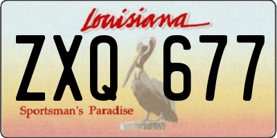 LA license plate ZXQ677